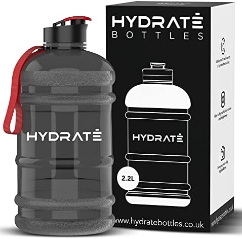 HYDRATE XL Jug 2.2 Litre Water Bottle - BPA Free, Flip Cap, Leak Proof Big Water Bottle Ideal for Gym, Adults, Clear Water Container Large Sports Bottle, Extra Strong Material Water Jug (Matte Camo)
