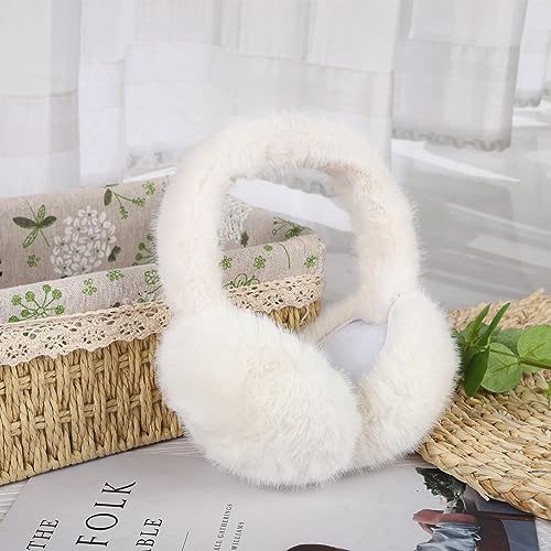 Ear Muffs for Women,Winter Ear Warmers,Women Earmuffs Faux Fur for Winter Adjustable Ear Muffs for Cold Weather,Winter Gift for Women Men Girls
