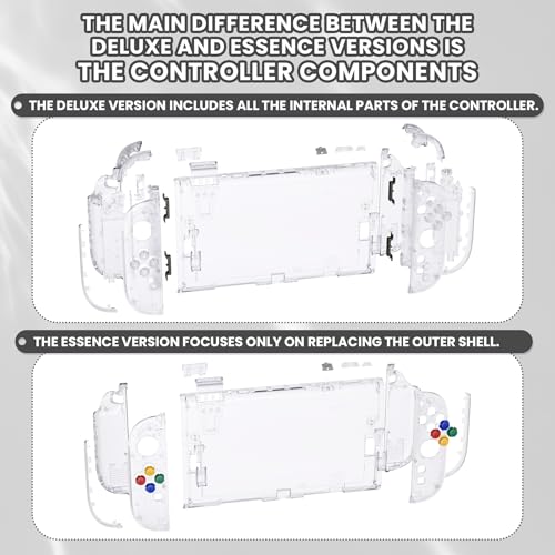 eXtremeRate DIY Replacement Shell Buttons for Nintendo Switch 2, Custom Full Set Rear Back Plate Controller Housing with Buttons for Switch 2 Handheld Console & Joycon 2 - Deluxe Version - Clear by eXtremeRate - Image 6
