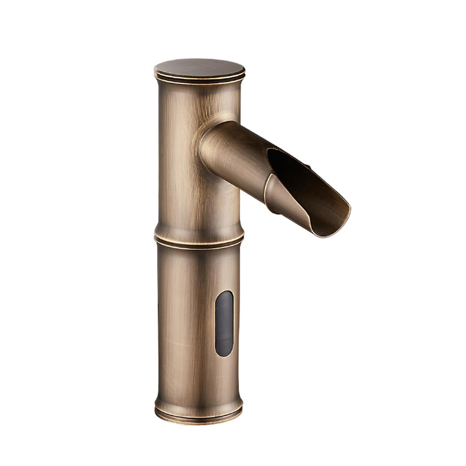 ZYCHSJXA Vintage Bathroom Touchless Sink Taps Antique Waterfall Mixer for Basin Sensor Faucet Brass