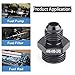 ZHSYMX 6AN Flare to 8AN ORB Male O-ring Boss Fuel Pump Rail Adapter Fitting Aluminum Black 2PCS