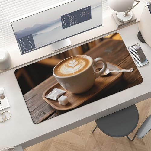 Desk Pad Protector 24x12 Inch Extended Coffee Keyboard Mouse Mat miniatura 6
