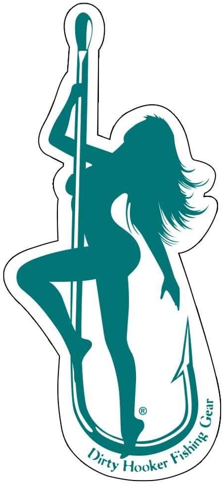 Dirty Hooker Fishing Gear, Premium Sticker (Teal)