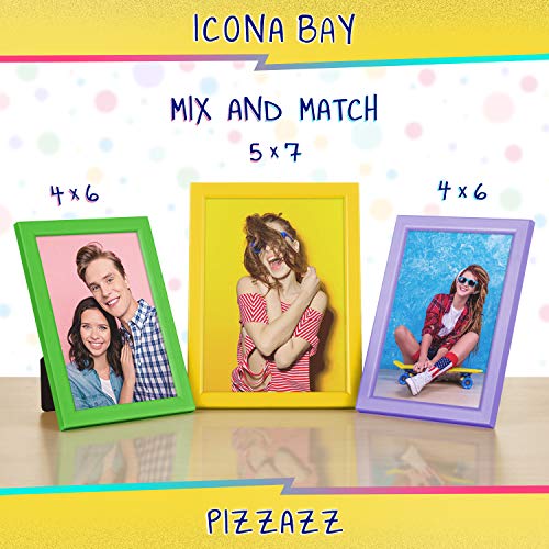 Icona Bay 5X7 Picture Frame, Yellow Colored Solid Wood Scandinavian Style Frame For Photo, Pizzazz Collection #TOP1