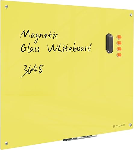 Miniatura 13 de Pizarra blanca de vidrio de 48 x 72 pulgadas, pizarra blanca magnética de vidrio para pared, gran pizarra blanca de vidrio sin marco para oficina,