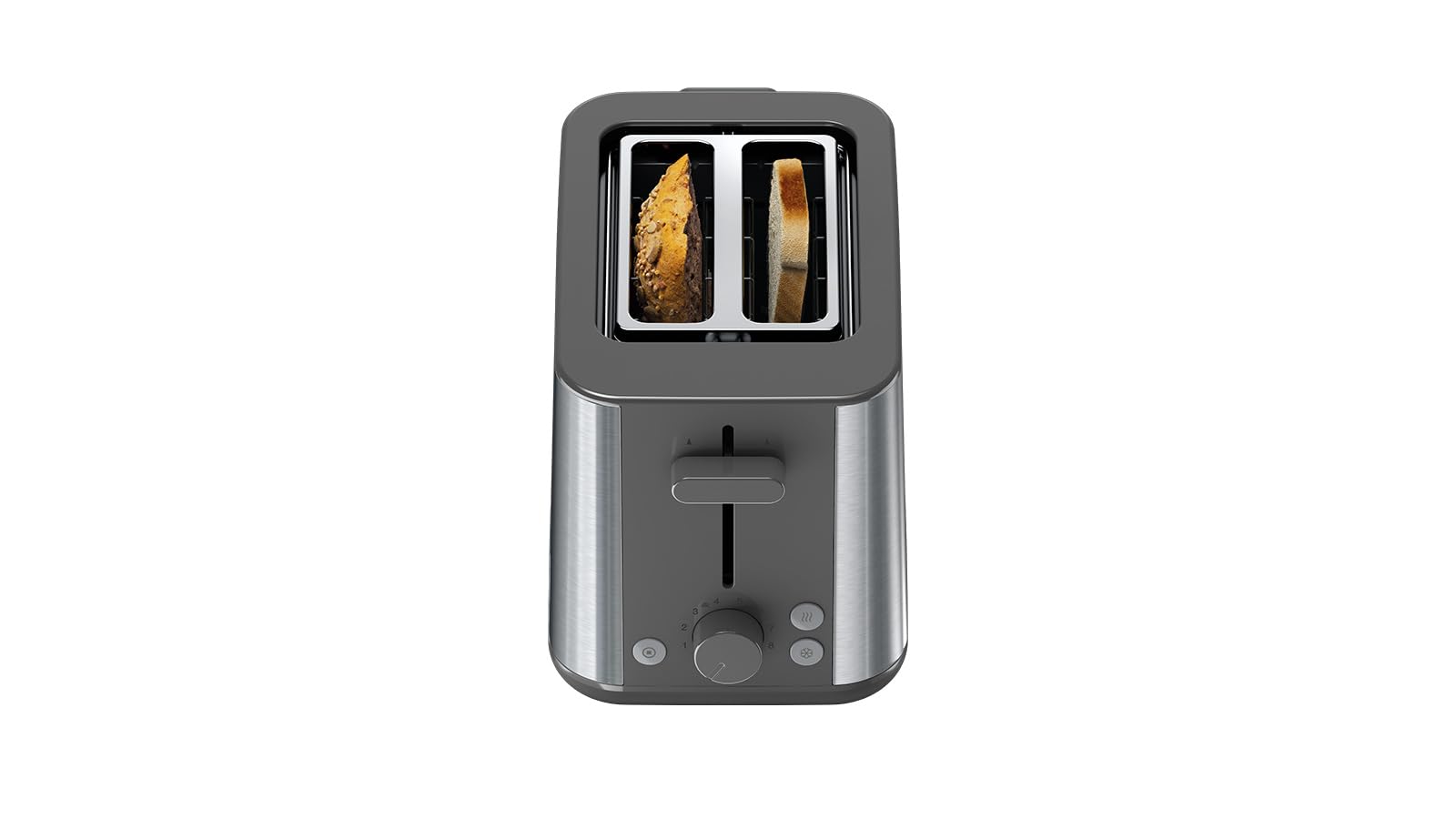 Braun PurShine HT1510GY, Tostapane A 2 Slot, 8 Livelli Di Tostatura, Funzioni Di Riscaldamento E Scongelamento, Vassoio Per Le Briciole, 900W, Grigio