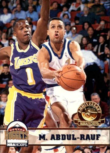 1993-94 NBA Hoops 5th Fifth Anniversary Gold #52 Mahmoud Abdul-Rauf Denver Nuggets Official Basketball Trading Card Near Mint or Better Condition