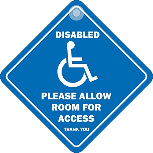 Disabled Please Allow Room For Access Hanging Car Window Sign