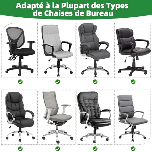 Housse Chaise Bureau Noir M Lavable & Protectrice Dioxide