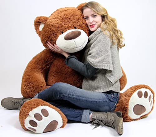 Big Plush Jumbo Teddy Bear In Big Box Fully Stuffed & Ready To Hug - Huge 5-Foot Soft Plush Brown Teddybear - Luxury Giant Stuffed Animal - Oso De Peluche- Send Big Teddy Bear To Show You Really Care #TOP7