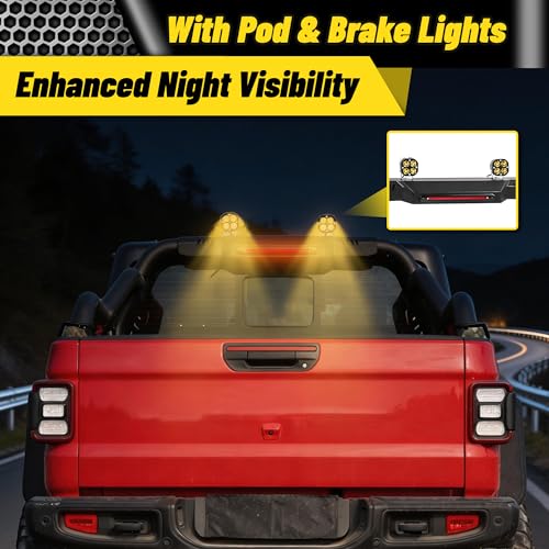 Image of MONOKING Roll Bar for Mid Size Pickup Truck with Dual Pod Lights, Sport Bar for Tonneau Cover for 2007-2026 Gladiator JT Tacoma Frontier Canyon Colorado Ranger Roll Cage for Truck