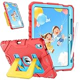 FINTIE (フィンティー) キッズケース iPad (A16) 第11世代 11インチ(2025) iPad 第10世代 10.9インチ(2022年)用 フルボディ 頑丈 高耐久 耐衝撃 キッズケース スタンド内蔵 男の子&女の子用 レッド