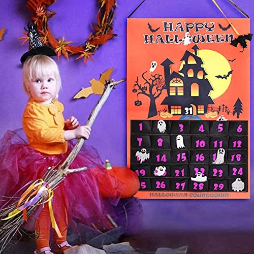 Halloween Advent Calendar, Windspeed Halloween Countdown Calendar Haunted House Calendar Wall Hanging Decorations With Detachable Ghosts For Home Classroom, School Decor #TOP3