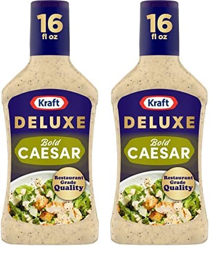 Kraft Deluxe Bold Caesar Salad Dressing (16 oz Bottle) (Pack of 2)