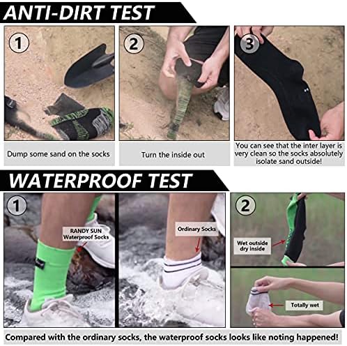 RANDY SUN Waterproof Skiing Socks, [SGS Certified] Unisex Breathable Hiking Trekking Sock 1 Pair