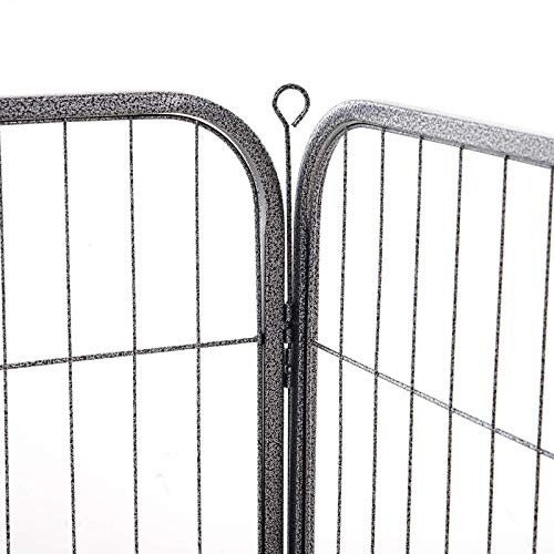 Pawhut Heavy Duty 4 Panel Pet Playpen Foldable Metal Dog Crate Kennel Both Indoor Outdoor Use Collapsible Design, 82 x 82 x 60 cm, 8.39 kg - Image 8