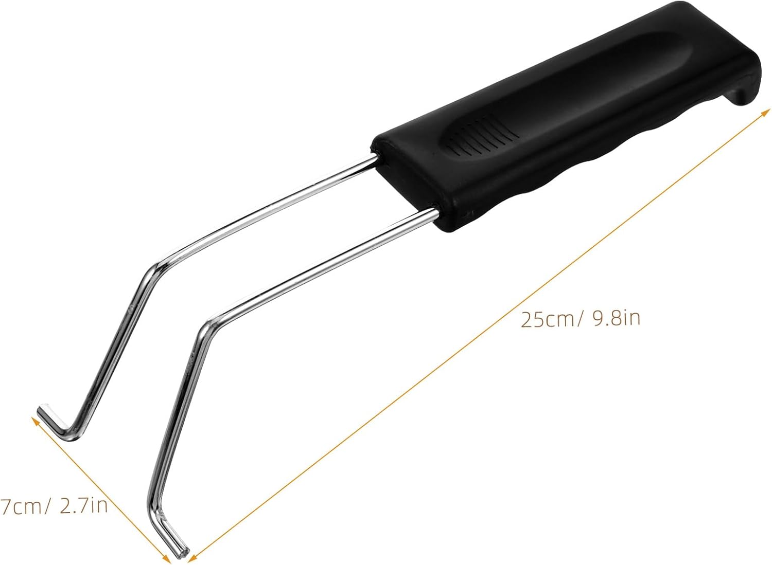 Alipis Frying Basket Handle Replacement 9.84 Inch Non-Slip Ergonomic Grip Stainless Steel Deep Fryer Part for Frying Egg Rings Omelette Rings Kitchen Accessory