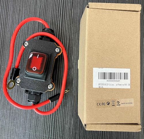 RPTCOTU Interruptor de fio em linha dc12v dc12-24v dpst interruptor de fiação lateral duplo 25a ip67