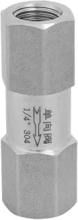 EVGATSAUTO 304 Stainless Steel Check Valve Hex Split Checks Valves One Way with BSPP Thread High Pressure Temperature Resistance for Industrial Use (1/4”)