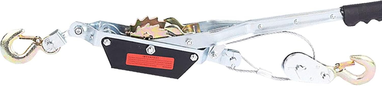 This Cable Puller Hand Winch, Ratchet Manual Winch with Two Hooks for Off-Road Rescue and Heavy Object Moving, Towing Capacity up to 4 Ton
