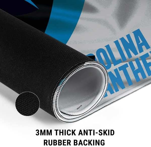 Skinit Extra Large Gaming Mouse Pad - Officially Licensed Carolina Panthers Design with Stitched Edges, Waterproof, Non-Slip Rubber Base, Desk Mat for Keyboard & Mouse, 35.75" x 15.4" inches