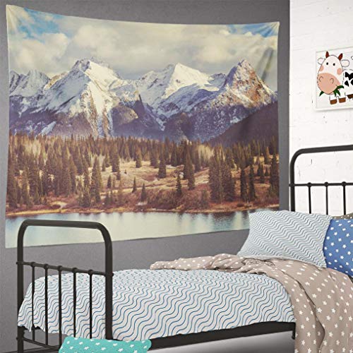 Summor Tapestry Mountain Landscape In Colorado Rocky Mountains Hanging Tapestries 60 X 80 Inch Wall Hanging Decor For Bedroom Livingroom Dorm #TOP1