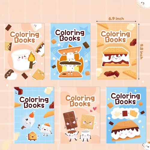 Image of Bulk Marshmallow Coloring Books, 48Pcs Mini Drawing Booklet for Kids | Campfire Camping Theme DIY Art Coloring Book with Marshmallow for Toddlers Birthday Party Goodie Bag Stuffer Classroom Crafts