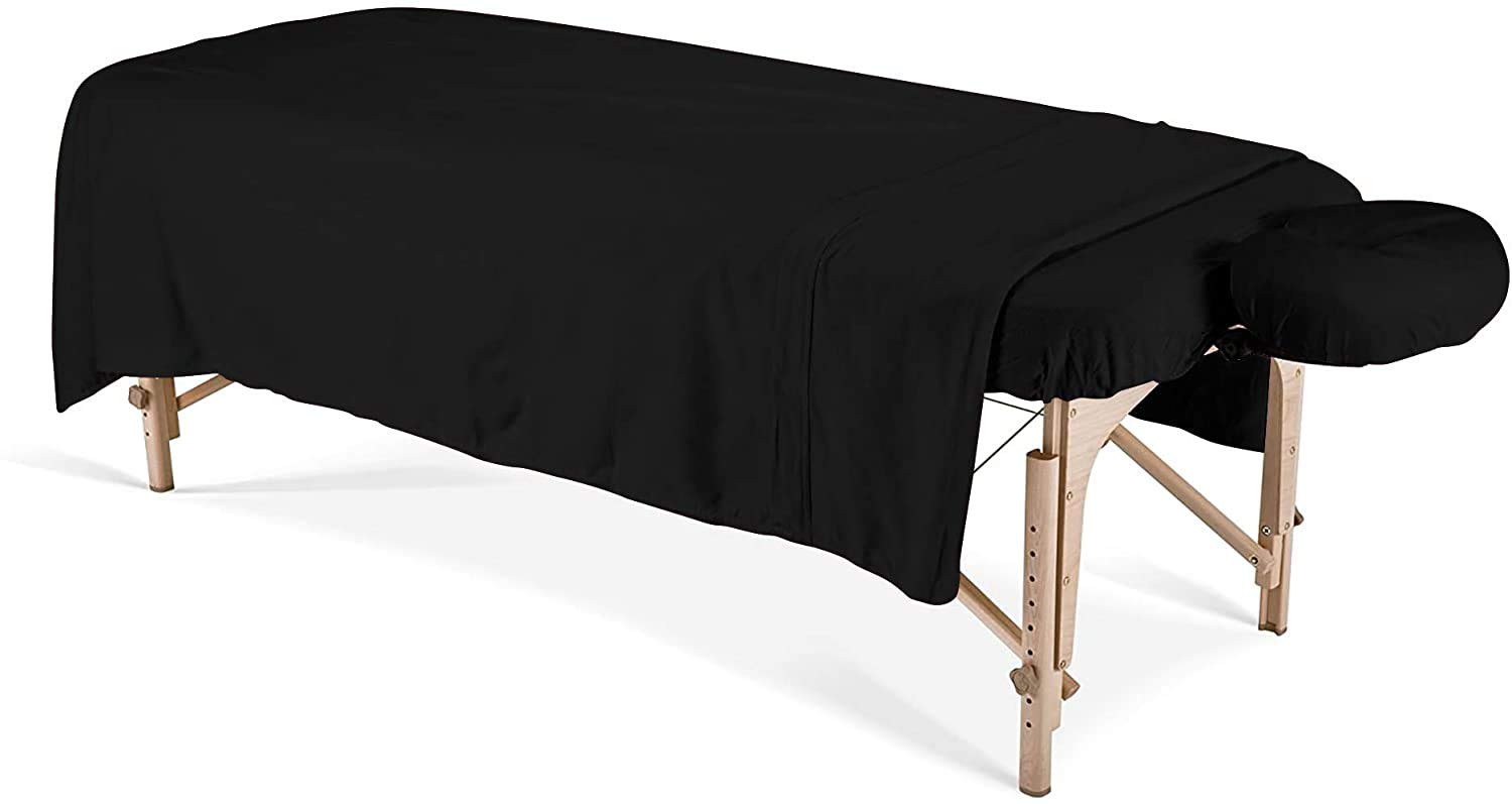700-TC 3-Piece Massage Table Spa Sheet Set (1Pc Fitted Sheet Fit up to 7" Inch Deep Pocket, 1Pc Flat Sheet & 1Pc Fitted Face Rest Cover) Salon & Spa Tables 100% Egyptian Cotton (White) : Beauty & Personal Care