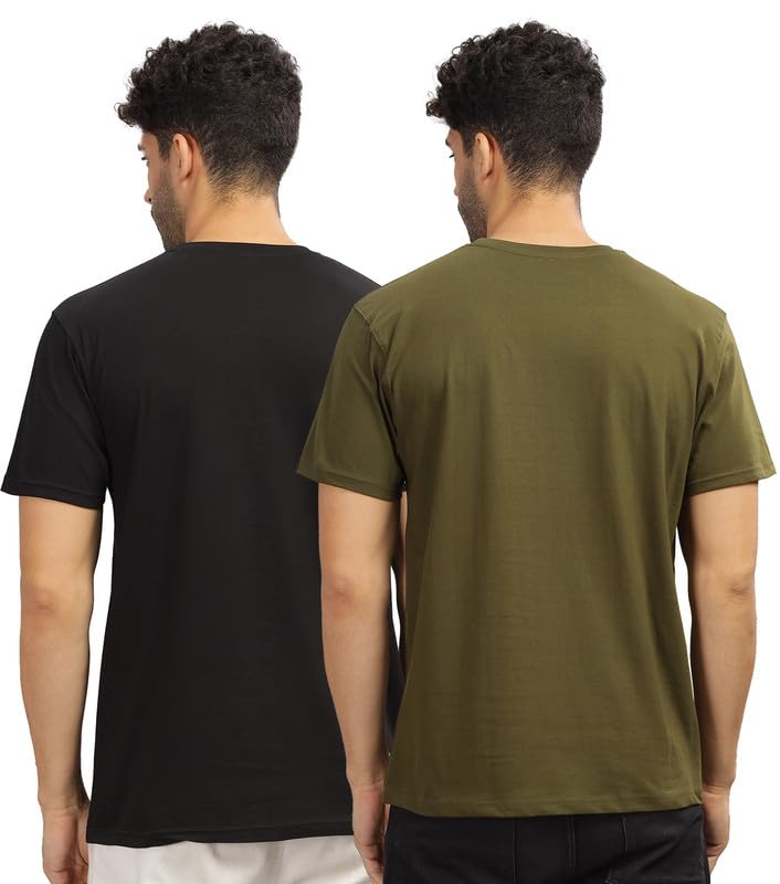 Image of XENOVAURBAN Unisex Regular Cotton Combo of 2 Solid Color Tshirt