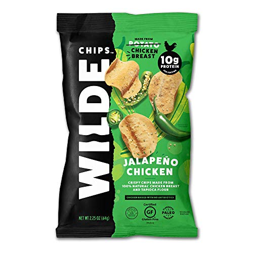 Chicken Chip Variety by Wilde Chips, Nashville Hot, Buffalo, Jalapeno, Thin and Crispy, High Protein, Keto, 2.25oz Bag (3 Count)