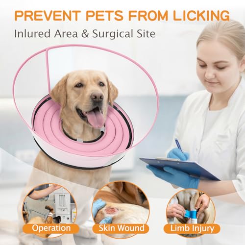 Toptakeit Raised Dog Cone Collar Alternative After Surgery, Soft Dog Cone for Small Medium Large Breeds to Stop Licking, Pet Neck Donut Collar After Surgery by Toptakeit - Image 2