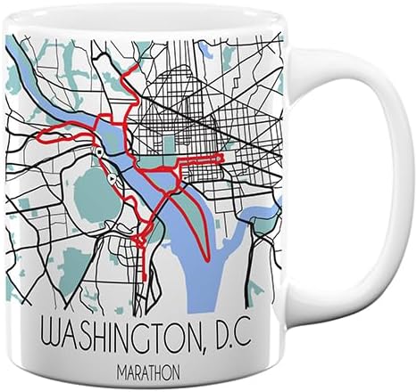 Miniatura 44 de TJ Originals Taza de café New York City Trail, taza de cerámica de 11 onzas, regalos motivacionales para hombres, recuerdo de camino de maratón