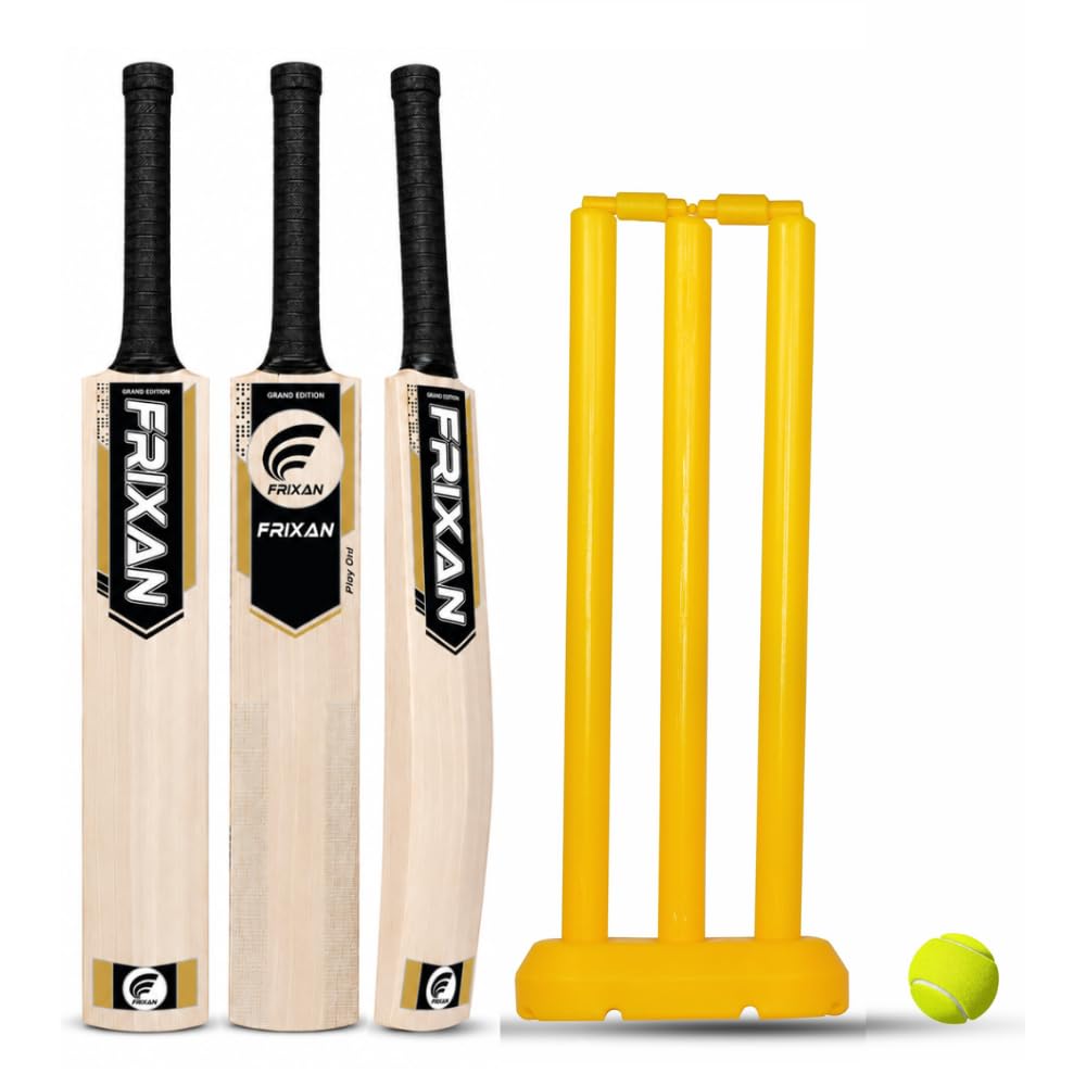 Cricket Set with Wooden Bat,Stumps and Ball for Kids | Cricket Kit for Kids Cricket Bat with Wicket (Size 3 Age 6-10 Year)-image-10