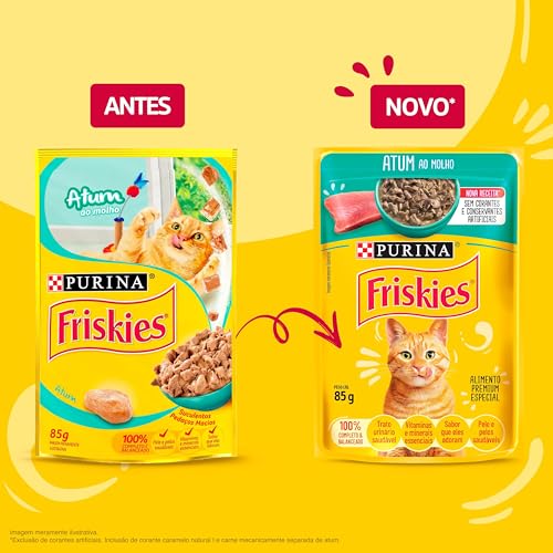 Pack Nestlé Purina Friskies Ração Úmida Para Gatos Adultos Atum Ao Molho - Com 15 Sachês 85g