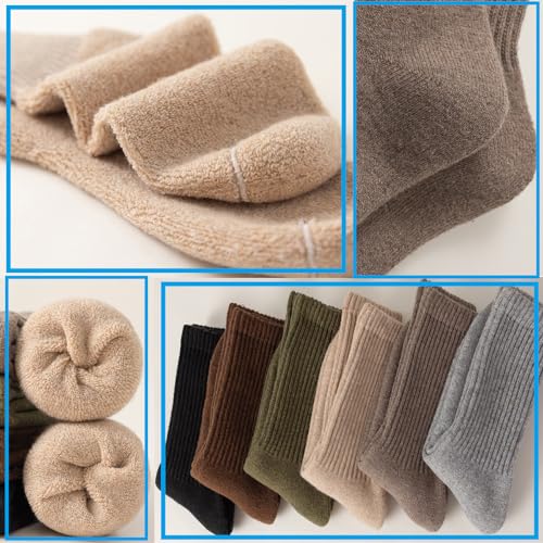 Image of MAGIARTE Womens Boot Wool Socks Christmas Gift Pack Winter Thick Warm Vintage Cozy Crew Socks for Women 3 /4 /5- Pack