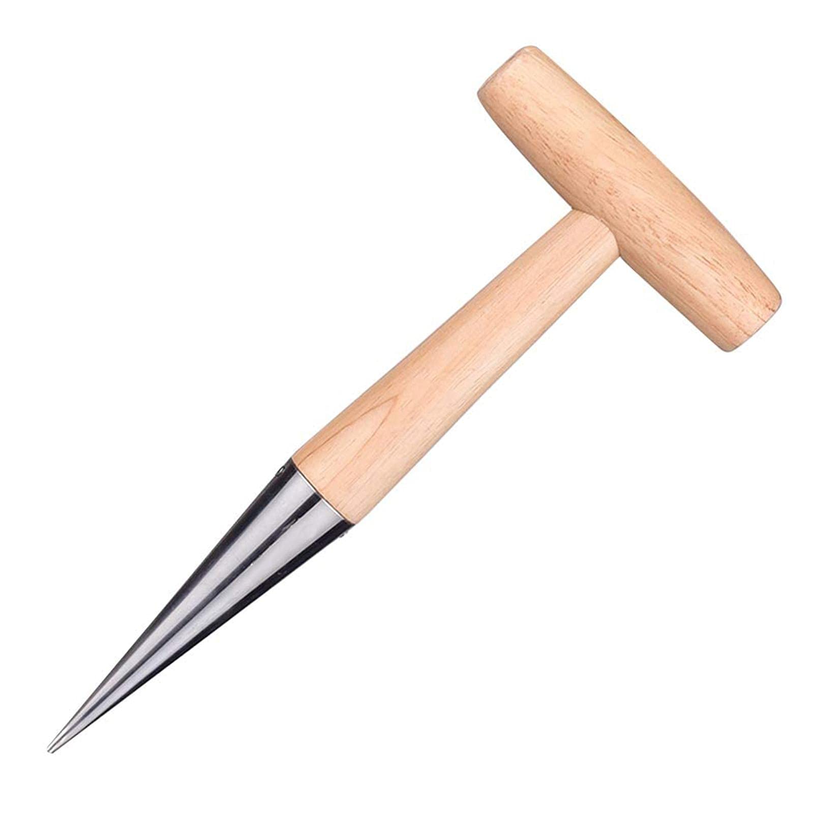 Dibber Garden Tool - Handheld Dibbler for Planting Bulbs - Rustproof Metal Stainless Steel Sow Dibbers for Sowing Seeds, Transplanting Plants