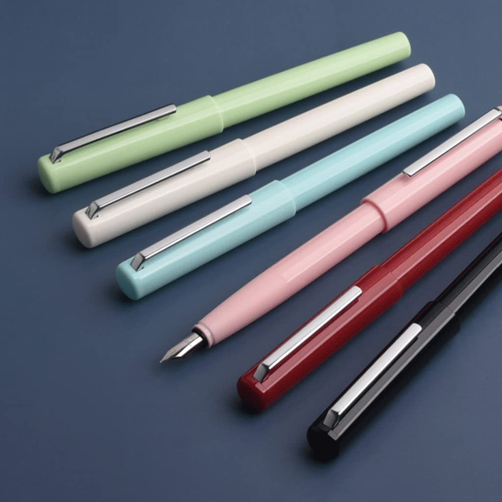 Pluma estilográfica Pluma estilográfica de lujo Pluma estilográfica Ef Nib for estudiantes Práctica Pluma de caligrafía Papelería de oficina Negocio simple Absorbedor de tinta Bolsa de tinta Bol