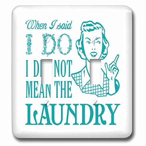 Interrupteur à bascule humour linge bleu sarcelle pour décorer une buanderie moderne - 2
