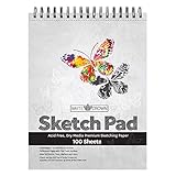 Brite Crown Sketch Book - Sketch Pad 9 x 12-100 Sheets - Perforated Sketchbook Art Paper for Pencils, Pens, Markers, Pastels, Charcoal and Dry Media (64lb/95gsm) Acid Free Drawing Paper