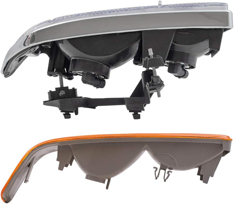 Brock Headlights and Park Signal Marker Lights without Fog Lights Compatible with 1998-2005 Blazer & 1998-2004 S10