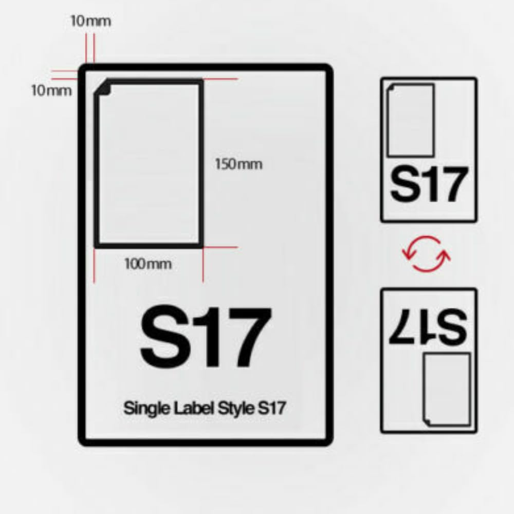 S17 A4 Integrated Labels 100mm x 150mm, White 90gsm Paper, Royal Mail Click and Drop Compatible, Box of 1000