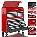 LARBANKE 56'' Rolling Tool Chest Combo, 18-Drawer Heavy Duty Steel Tool Cabinet with Power Outlet, Locking System & Wheels, Mobile Tool Box Organizer for Garage, Workshop, Mechanic & DIY Home Use