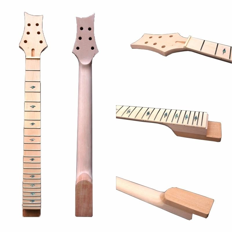 Manche de guitare voilé ? Solution manche acajou érable 22 frettes 25 pouces brut