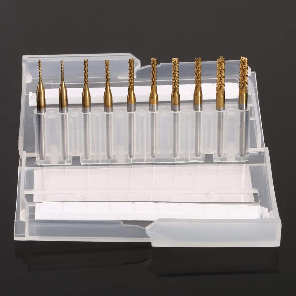 KSTE 1mm fräser, 2 Stück x 5 Größen Schaftfräser, Fräser Schneidespitzen Frässtifte Werkzeugdurchmesser 1MM 1,5 mm 2MM 2.5MM 3MM Parts Kit