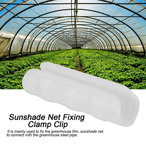 100PCS Greenhouse Clamps Clips Garden Buildings Tube Clip Greenhouse Frame Pipe Tube Film Clip Shading Net Rod Clip(20-white) - Image 2