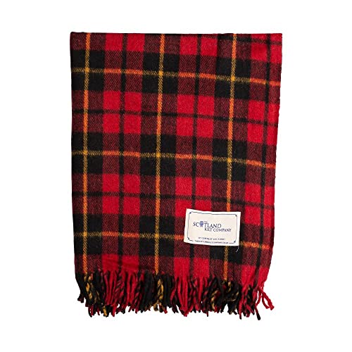The Scotland Kilt Company Knee Travel Rug Tartan Wool Blanket - Wallace - Fringed Edges, Lightweight, Soft, Machine Washable Plaid Shawl