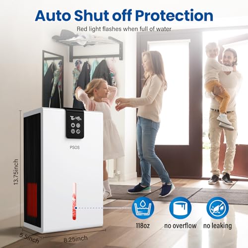 Dehumidifier, Dehumidifiers for Home 98 OZ Water Tank, (1000 sq.ft) Dehumidifier for Basement Bedroom Bathroom with Auto Shut Off, Digital Display, 7 Colors LED Light