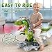 Dinosaur Ride On Toy Cars for Kids, Toddler Electric Ride On Toys with Music, Light & Smoke, Preschool Kids Scooter Foot-to-Floor Walker Indoor Outdoor, Christmas Birthday Gifts for Boys Age 3 4 5