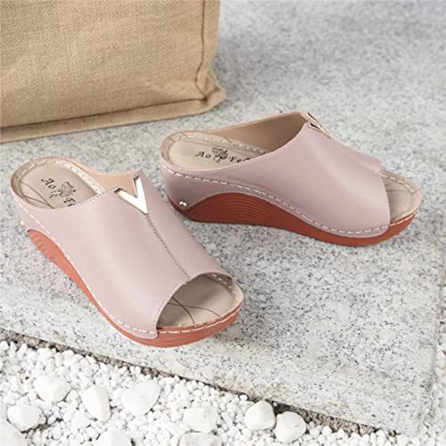CsgrFagr High Grade Products Ladies Fashion Casual Sandals Lady Platform Wedge Sandals 11w Sandals for Women Wide Width (Pink, 8.50)2