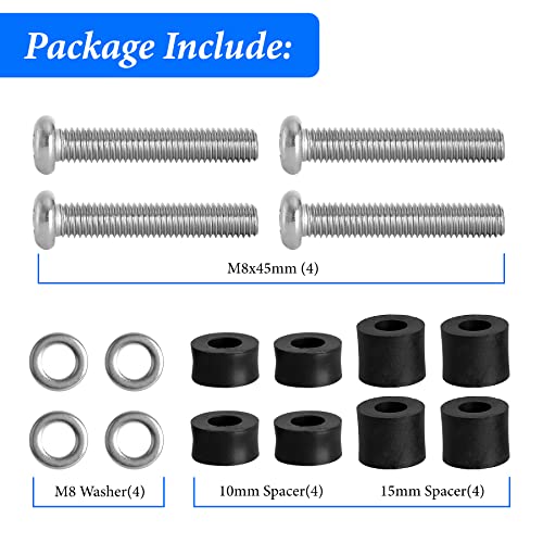 Belleone Wall Mounting Screws Bolts Fit for Samsung TV - M8 x 45mm with 25mm Long Spacers, Solid Screw Bolts Hardware, TV Mounting Bolts Compatible with Samsung 50" 55" 60" 65" 70" 75" 82" TV - Image 3